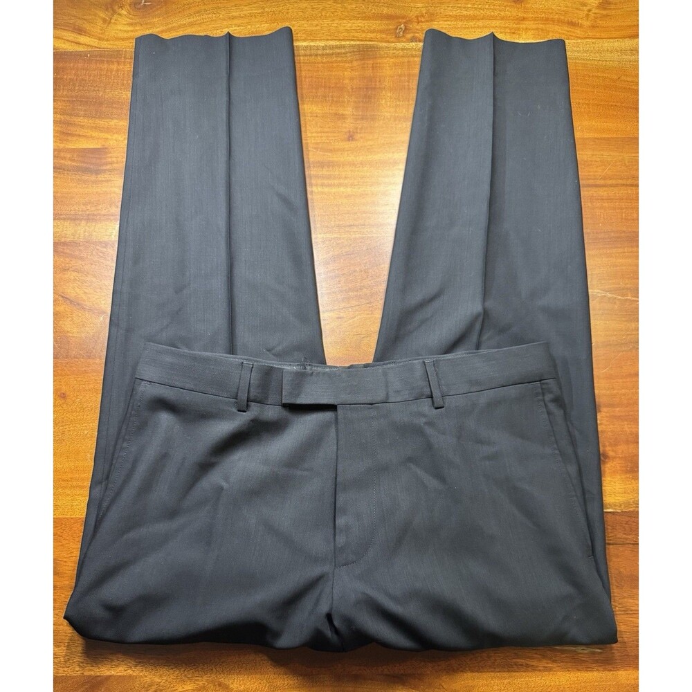 Hugo Boss Mens Flat Front Dress Pants Luxury Wool Business Suit Separates Sz 36